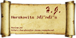 Herskovits Jónás névjegykártya