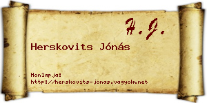 Herskovits Jónás névjegykártya